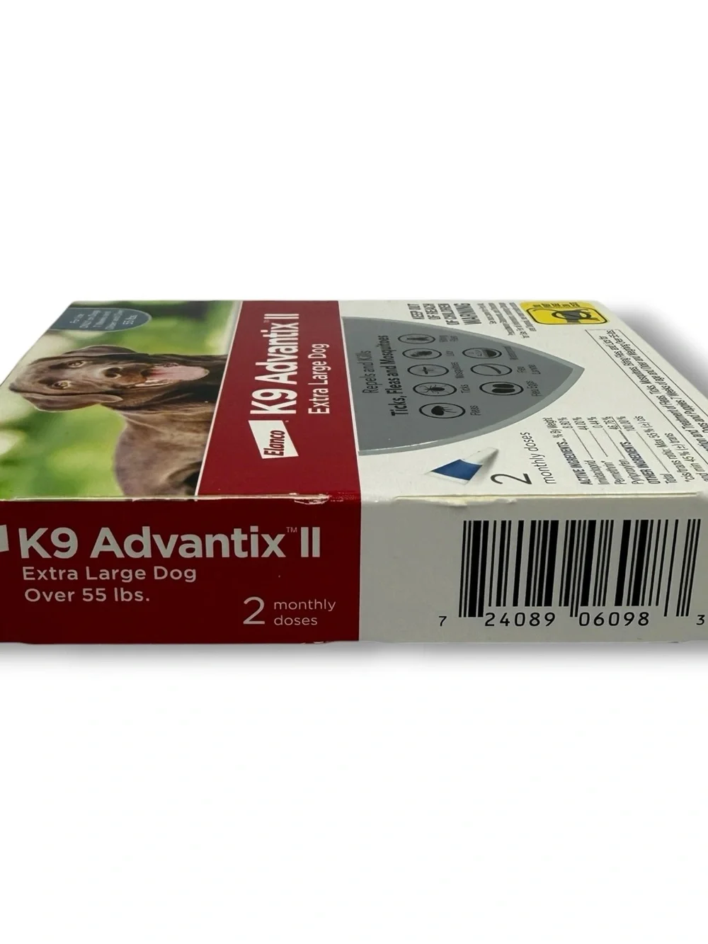 K9 Advantix II XL Dog Flea Tick Mosquito Treatment 2-Month Over 55 lbs 2 Dose
